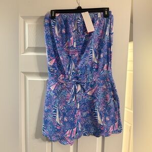 Lilly Pulitzer Blue & Pink Sailboat Print Romper